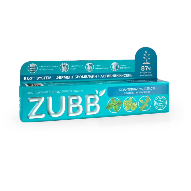 Біоактивна зубна паста ZUBB зі смаком потрійної м'яти